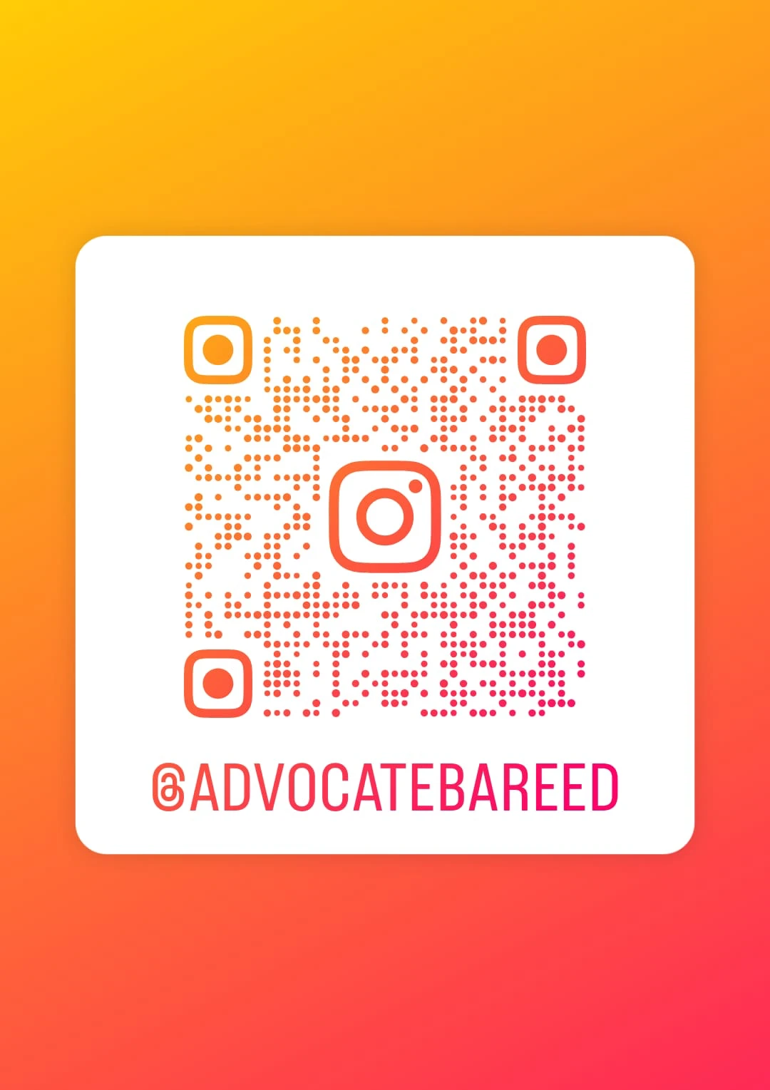 Instagram QR code for @advocatebareed